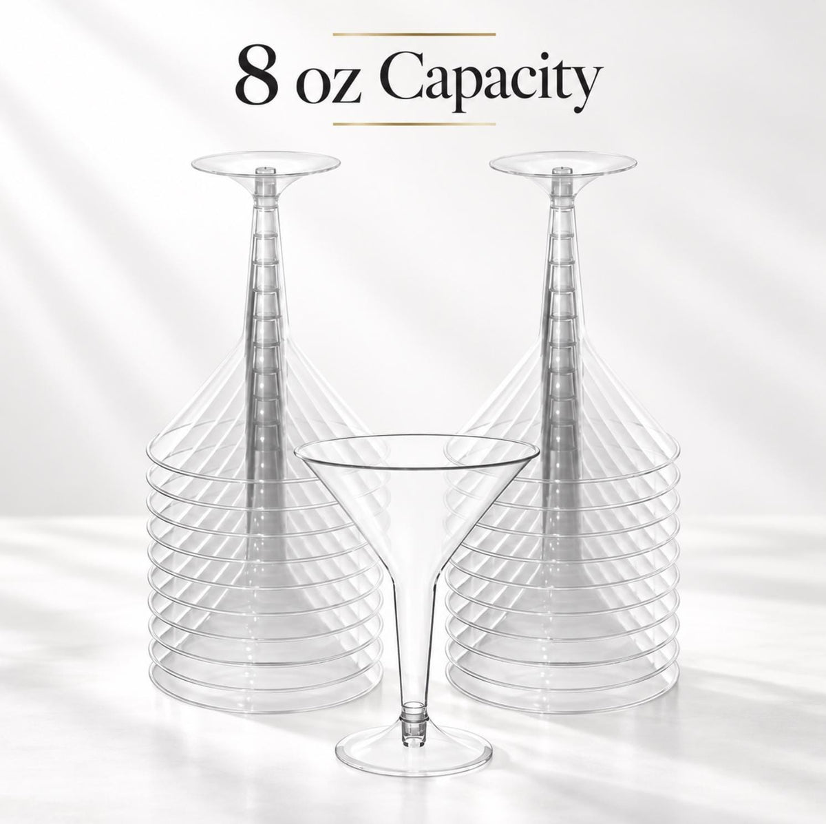 Acrylic Martini Appetizer Cups with Mini Forks – Set of 20 Clear Plastic Cocktail & Charcuterie Cups - Pretty Party Boxx