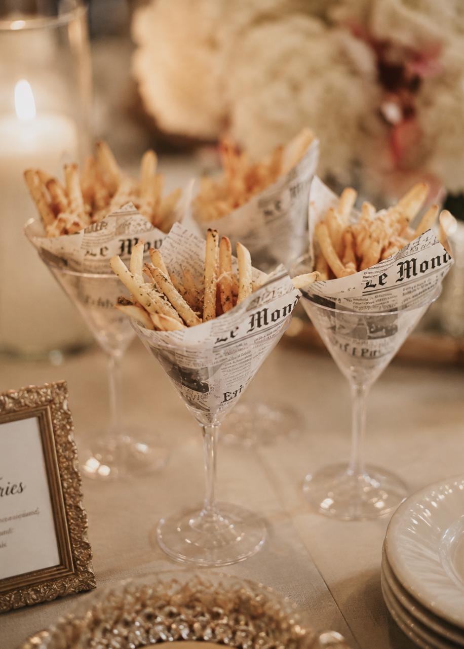 Acrylic Appetizer Cups Set with Vintage Newspaper Print Paper - Set of 20 - Pretty Party Boxx