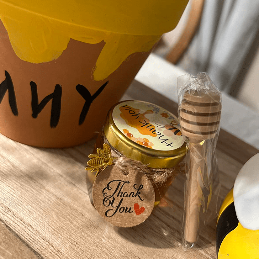 DIY Mini Honey Jars with Dippers – Wedding & Party Favor Gifts - Pretty Party Boxx