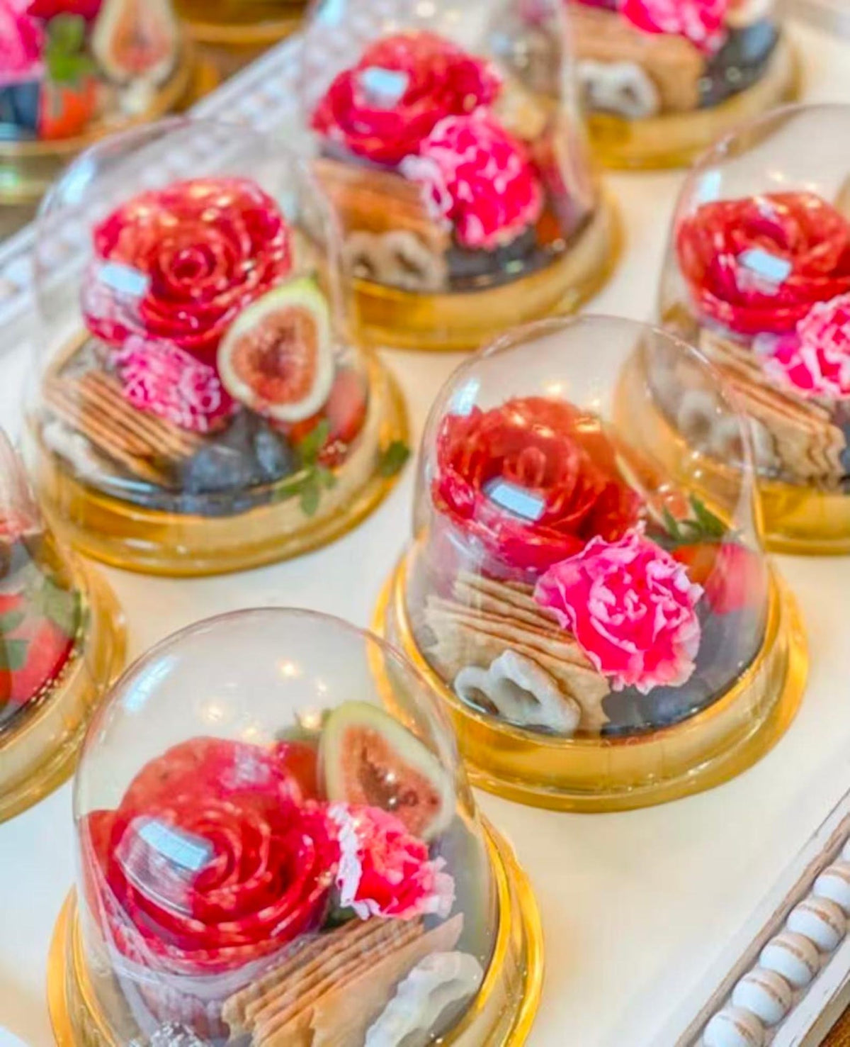 Charcuterie Domes with Mini Forks & Gold Toothpicks – Perfect for Weddings & Catering - Pretty Party Boxx