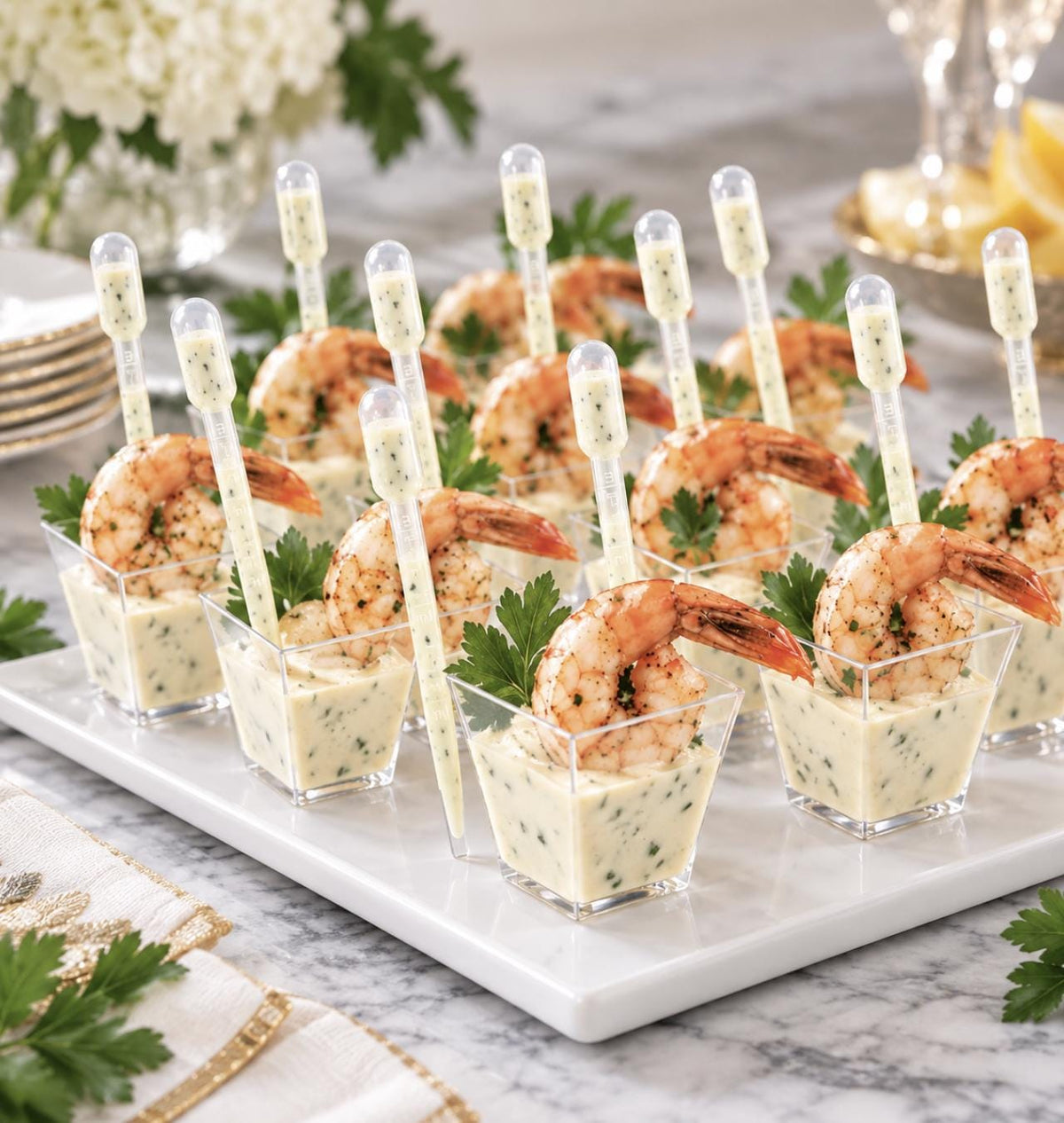 Charcuterie Cups Set – Clear Acrylic Cups with Pipettes and Mini Forks - Pretty Party Boxx