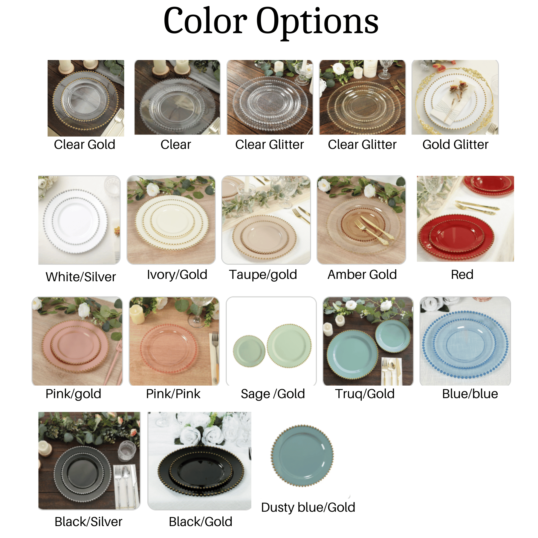 Beaded Rim Round Disposable Plates – 10 Pack | Fancy Disposable Party Plates for Weddings, Bridal Showers & Catering