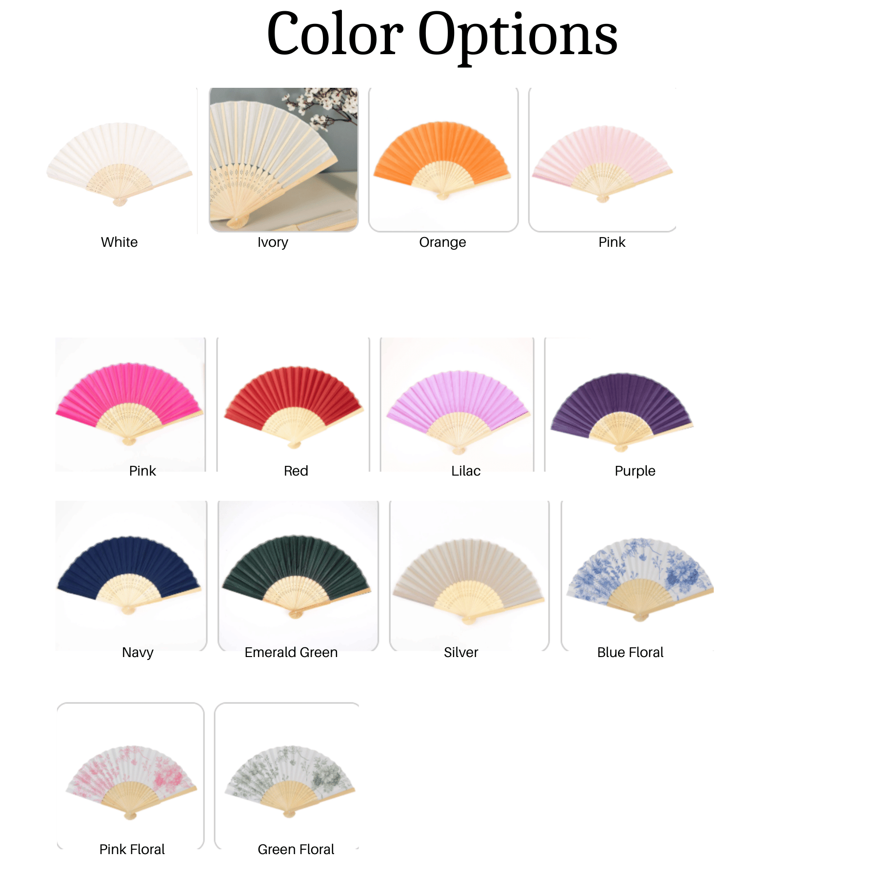 Elegant Silk Folding Fans – Bamboo Asian-Style Party Favors - Set of 5