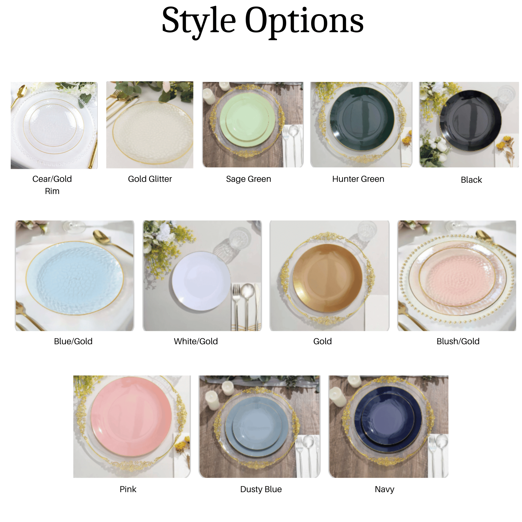 Hammered Round Plastic Dinner Plates | 10-Pack Disposable Party Plates