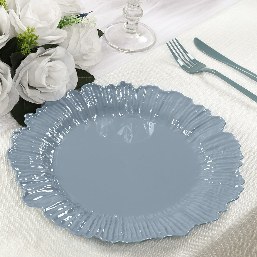 20 - Pack Reef Design Round Plastic Dessert Plates – Elegant Disposable Party Plates for Weddings, Events & Catering