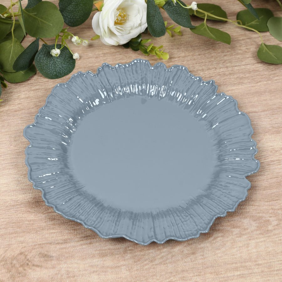 20 - Pack Reef Design Round Plastic Dessert Plates – Elegant Disposable Party Plates for Weddings, Events & Catering