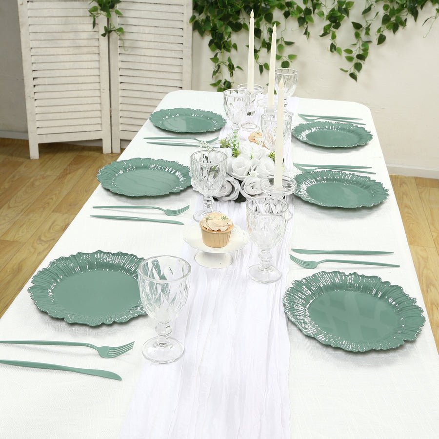 20 - Pack Reef Design Round Plastic Dessert Plates – Elegant Disposable Party Plates for Weddings, Events & Catering