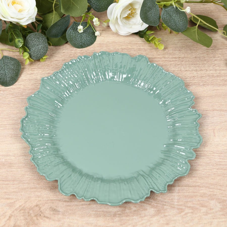 20 - Pack Reef Design Round Plastic Dessert Plates – Elegant Disposable Party Plates for Weddings, Events & Catering