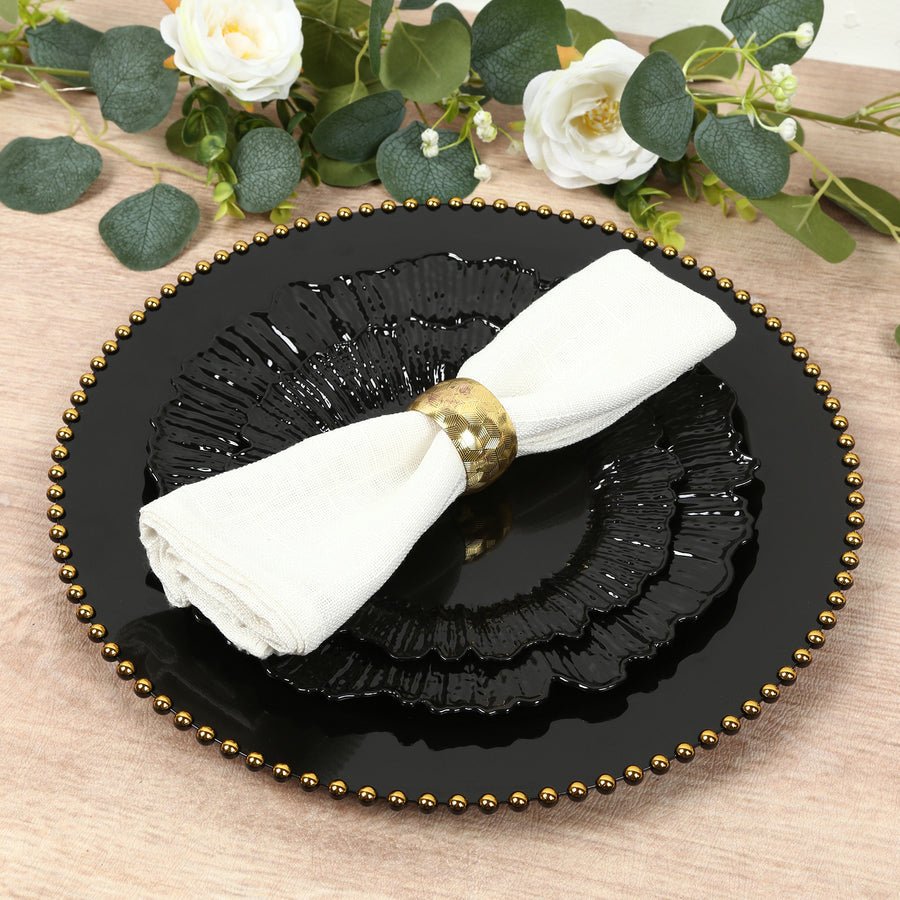 20 - Pack Reef Design Round Plastic Dessert Plates – Elegant Disposable Party Plates for Weddings, Events & Catering