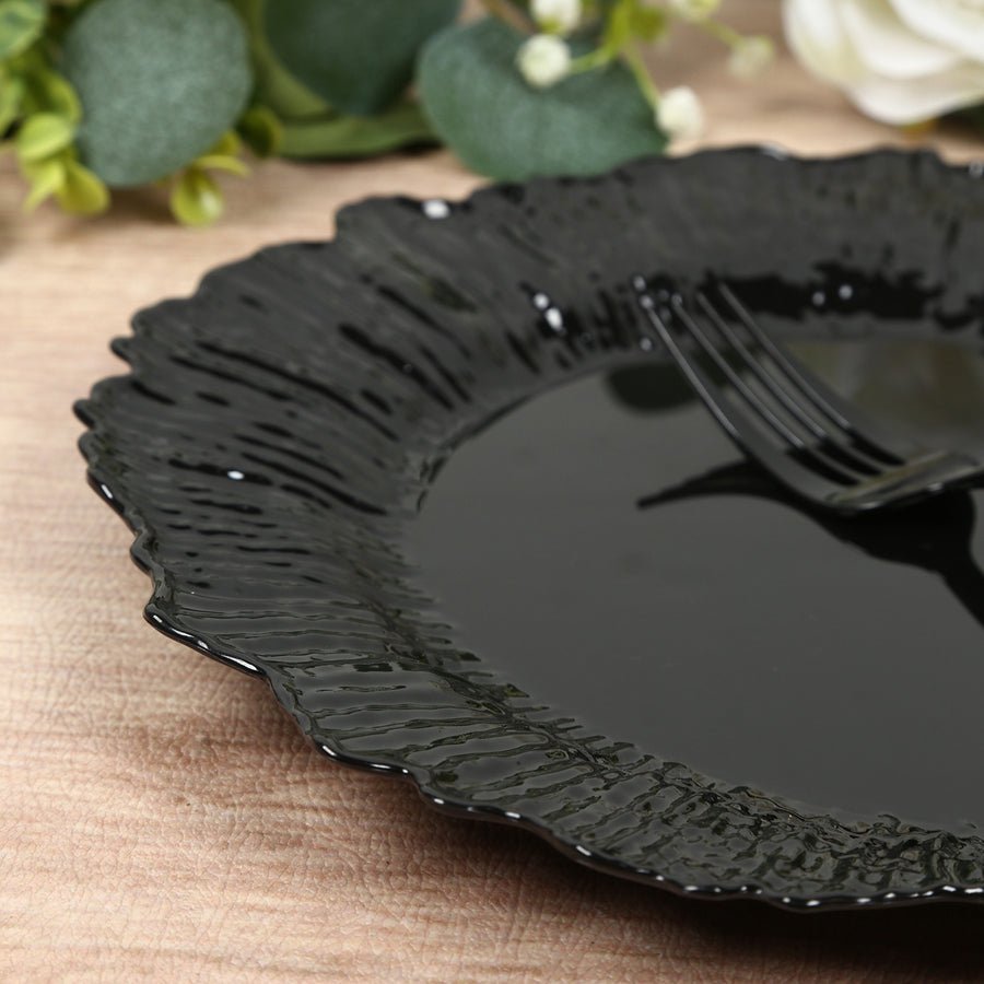 20 - Pack Reef Design Round Plastic Dessert Plates – Elegant Disposable Party Plates for Weddings, Events & Catering