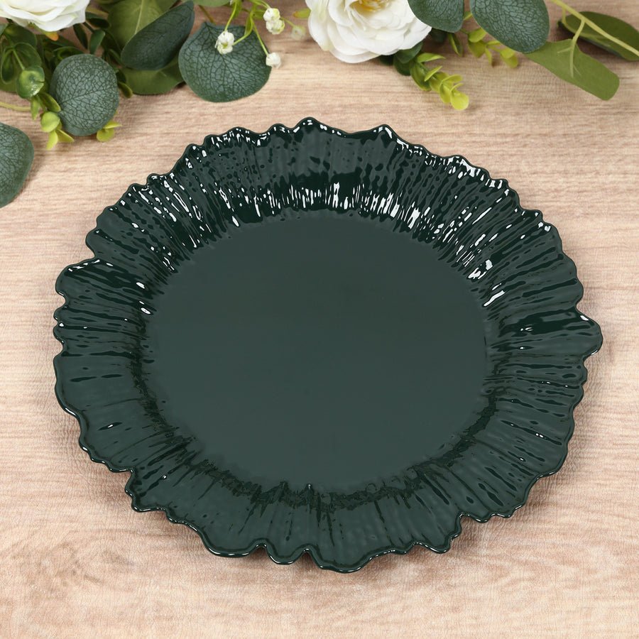 20 - Pack Reef Design Round Plastic Dessert Plates – Elegant Disposable Party Plates for Weddings, Events & Catering