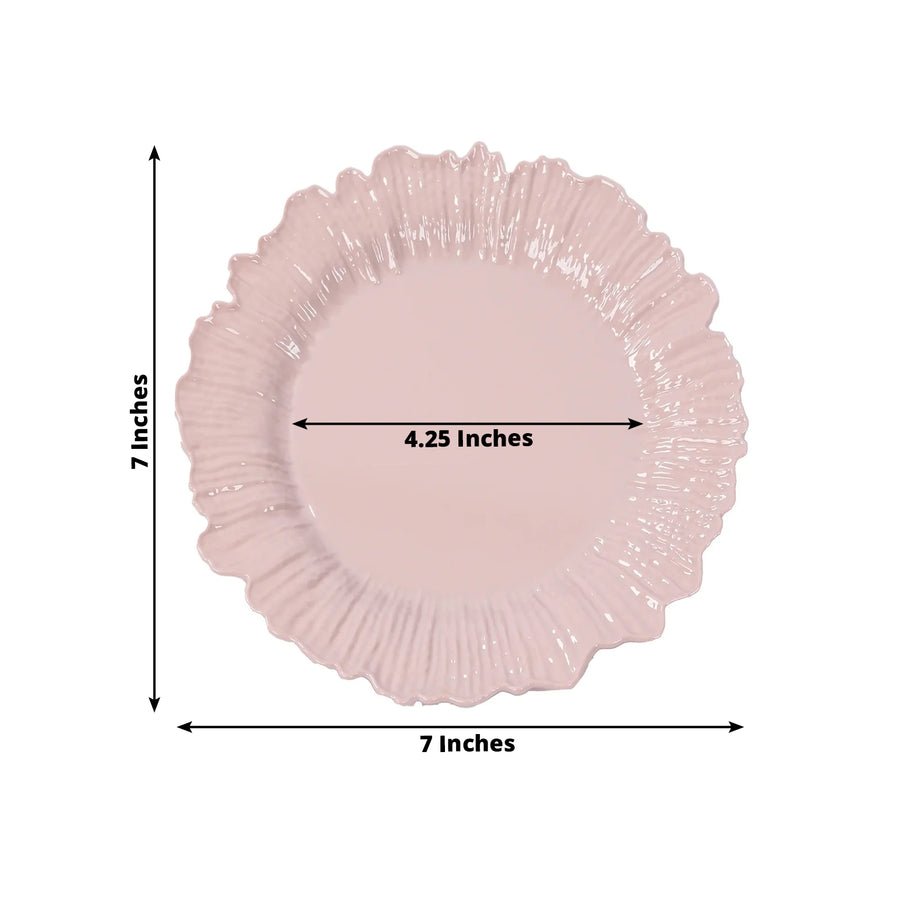 20 - Pack Reef Design Round Plastic Dessert Plates – Elegant Disposable Party Plates for Weddings, Events & Catering