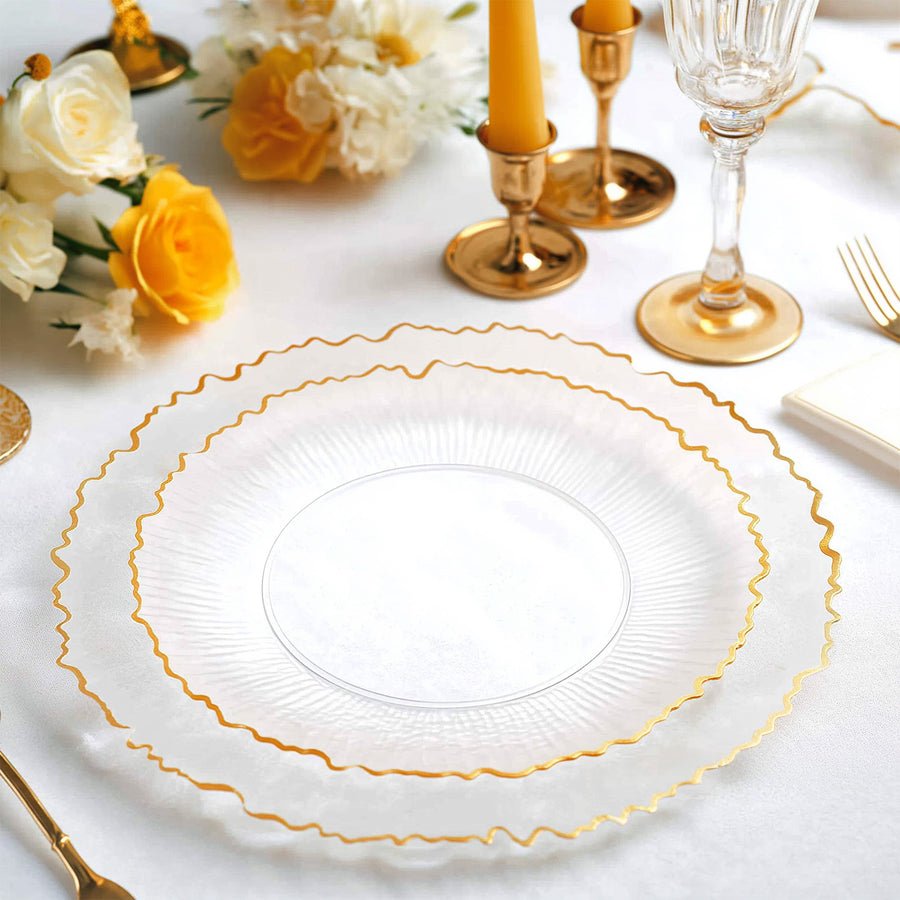 20 - Pack Reef Design Round Plastic Dessert Plates – Elegant Disposable Party Plates for Weddings, Events & Catering