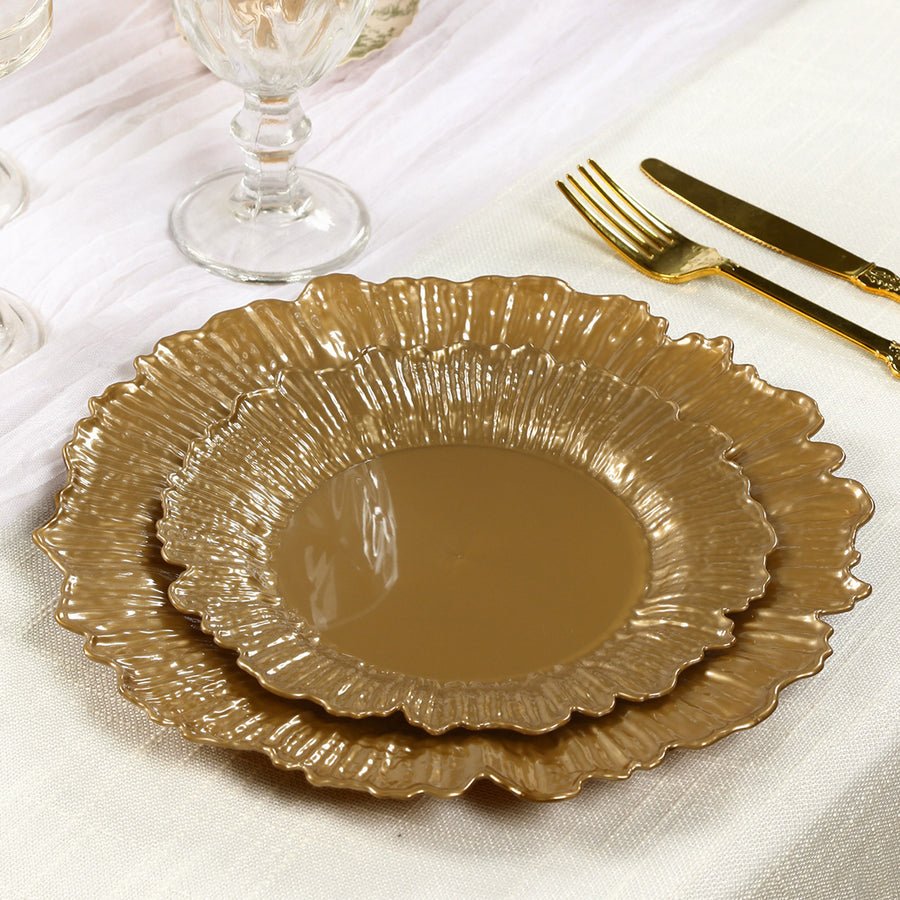20 - Pack Reef Design Round Plastic Dessert Plates – Elegant Disposable Party Plates for Weddings, Events & Catering