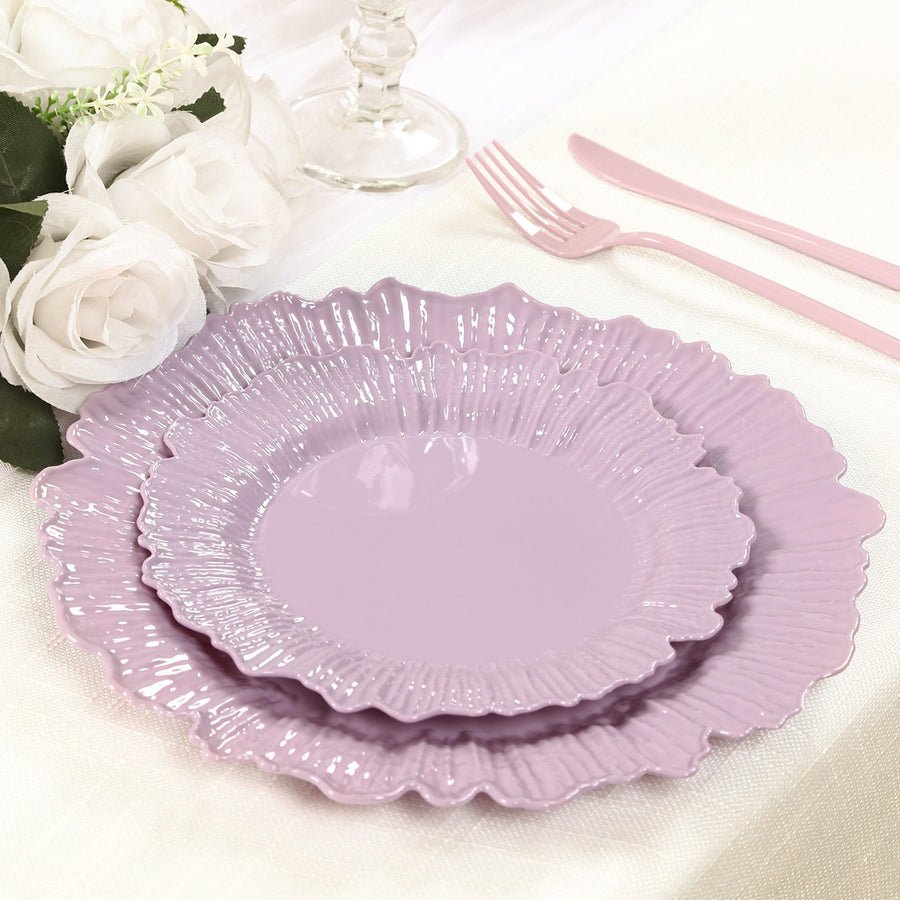 20 - Pack Reef Design Round Plastic Dessert Plates – Elegant Disposable Party Plates for Weddings, Events & Catering