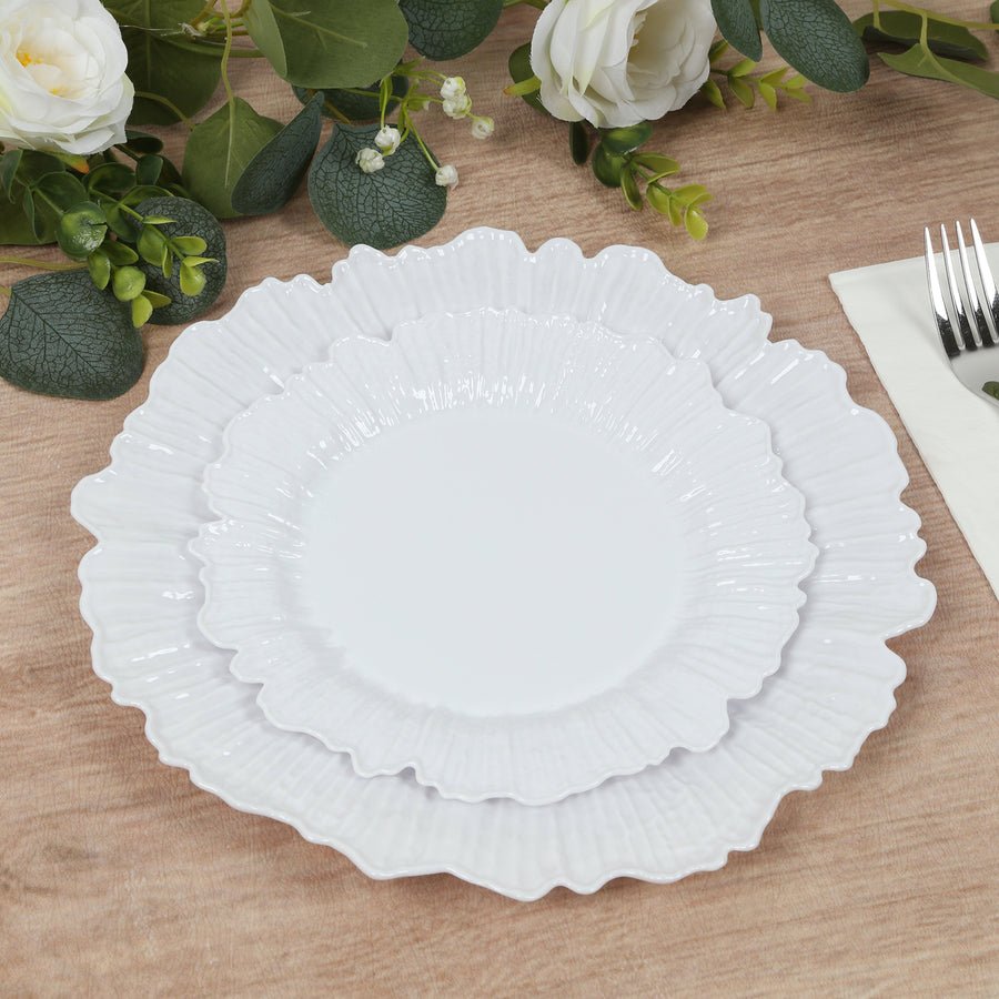 20 - Pack Reef Design Round Plastic Dessert Plates – Elegant Disposable Party Plates for Weddings, Events & Catering