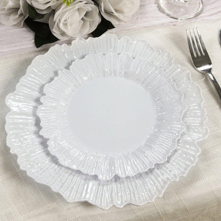 20 - Pack Reef Design Round Plastic Dessert Plates – Elegant Disposable Party Plates for Weddings, Events & Catering