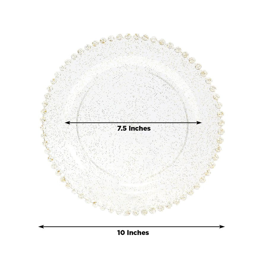 10 - Pack Beaded Rim Round Fancy Disposable Plates - Pretty Party Boxx