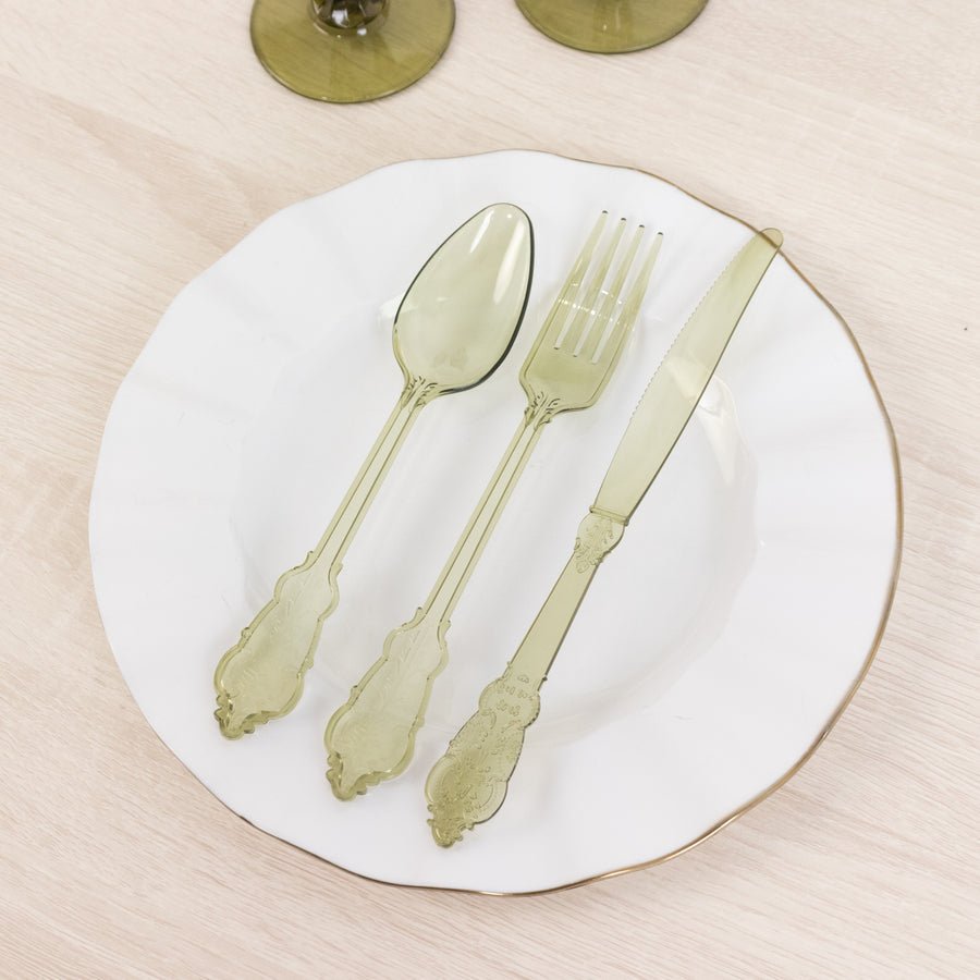 72 - Piece Heavy Duty Plastic Silverware Set – Disposable Cutlery for Weddings, Parties & Events - Pretty Party Boxx