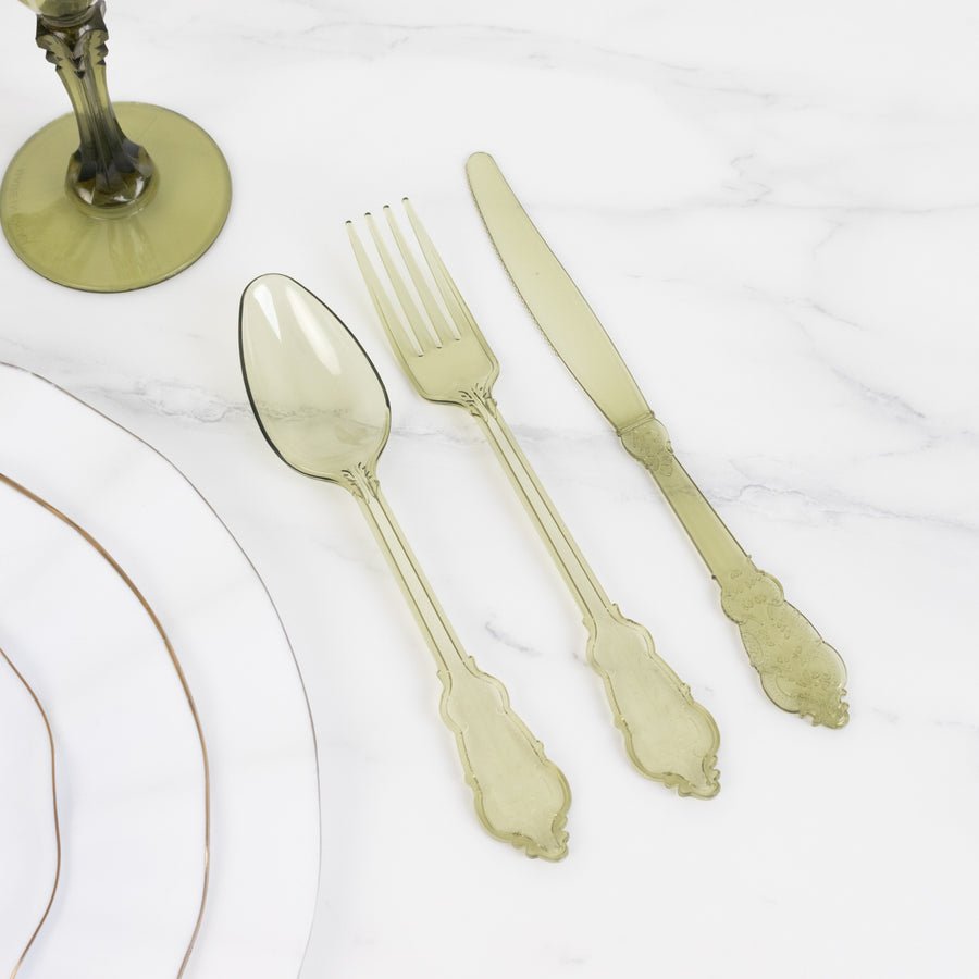 72 - Piece Heavy Duty Plastic Silverware Set – Disposable Cutlery for Weddings, Parties & Events - Pretty Party Boxx