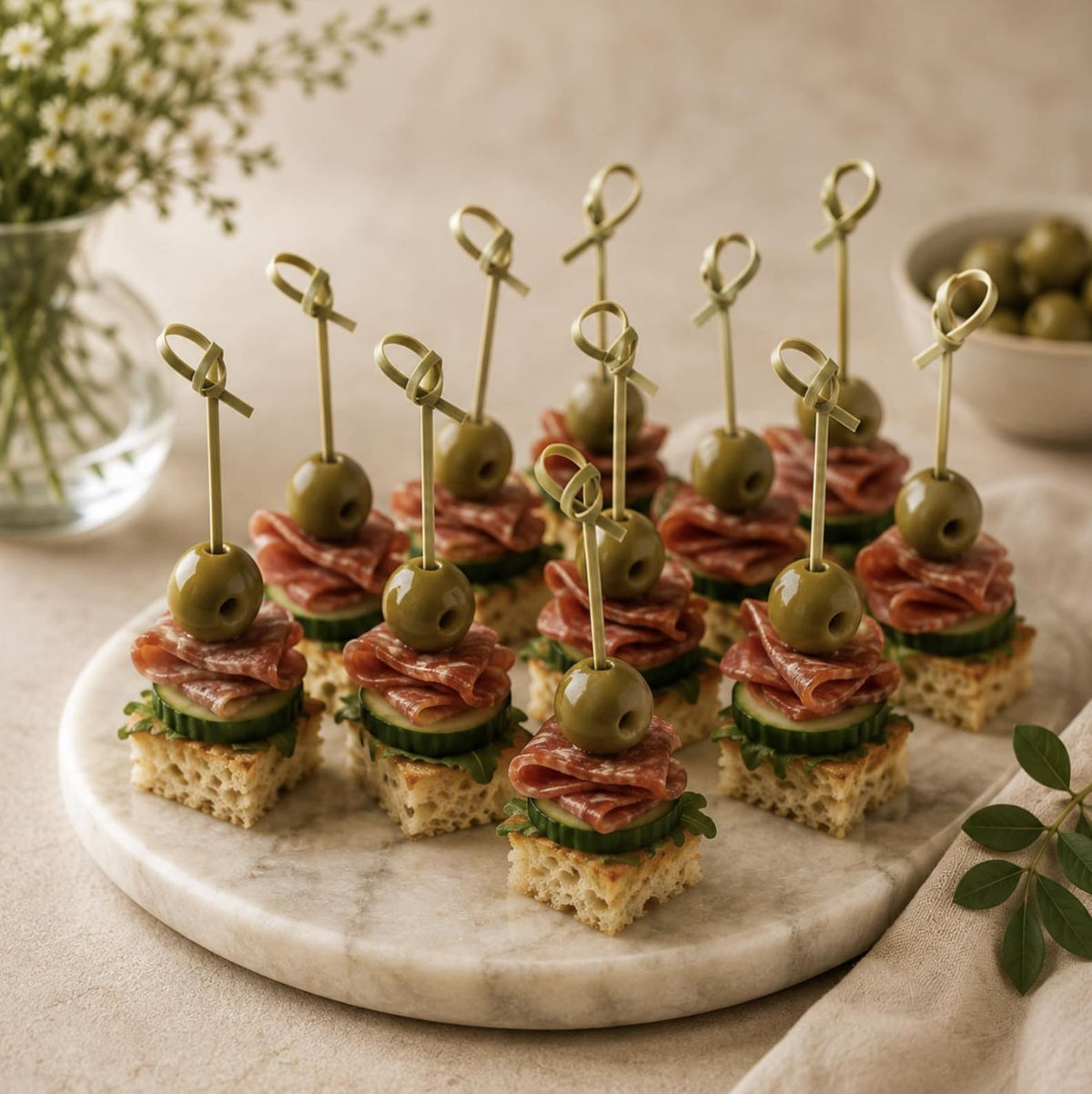 Stylish decorative cocktail picks for cheese boards, appetizers, fruit, desserts, and elegant party displays.
