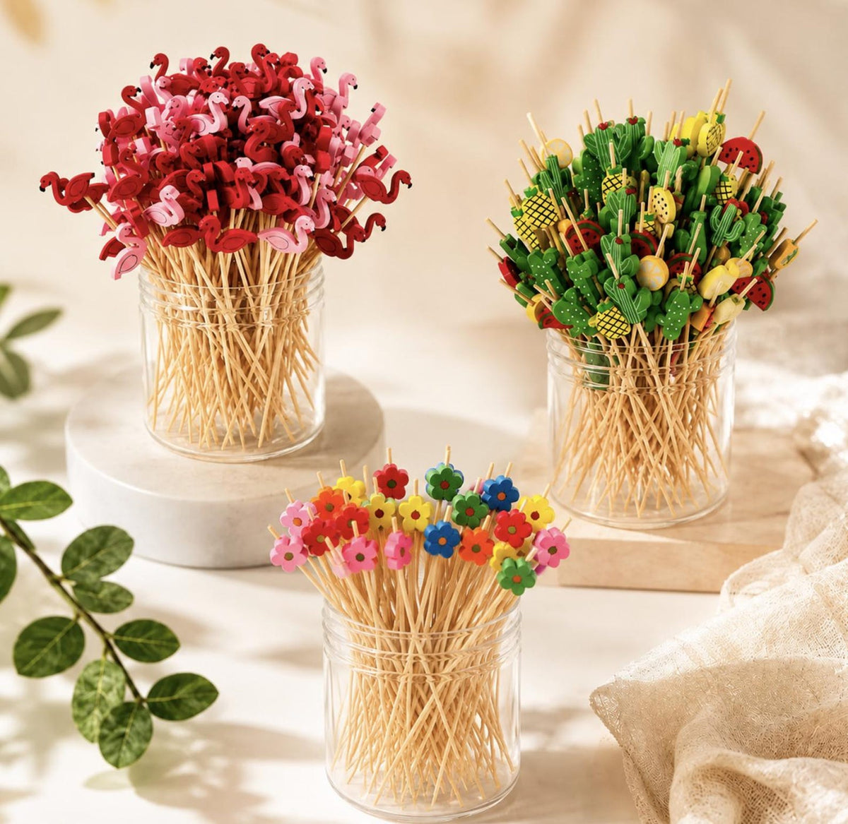Decorative Themed Fancy Toothpicks - Fun Party Toothpicks for Cocktails & Appetizers - Pretty Party Boxx