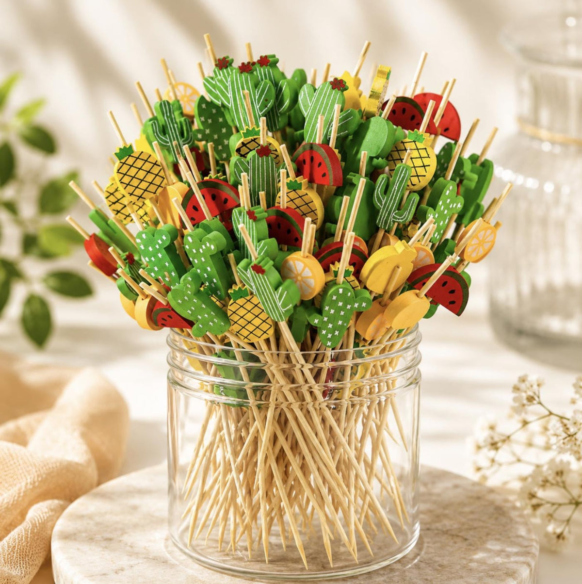 Decorative Themed Fancy Toothpicks - Fun Party Toothpicks for Cocktails & Appetizers - Pretty Party Boxx