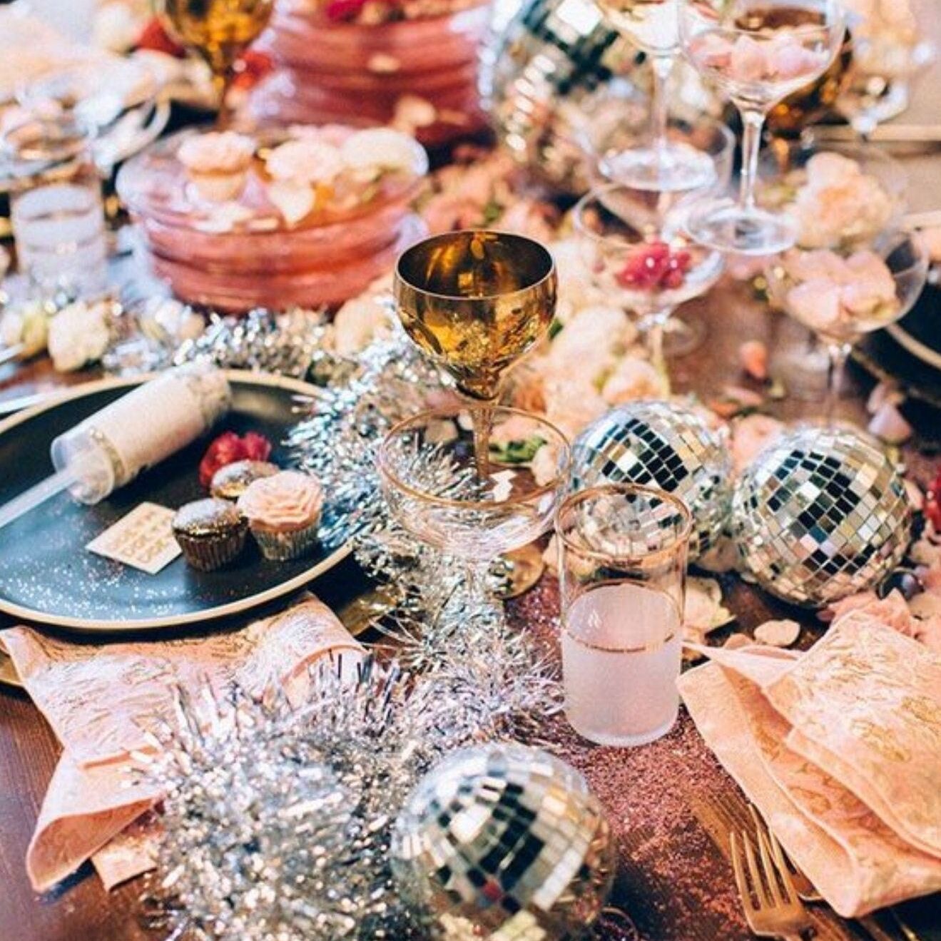 10 - Inch Silver Disco Ball Set – 40 Reflective Mirror Balls - Pretty Party Boxx