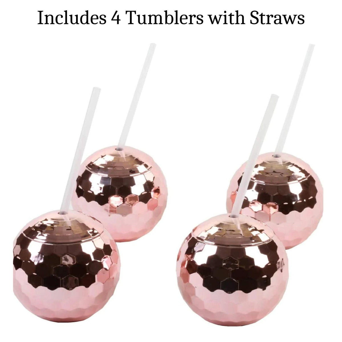 Disco Ball Drink Tumbler with Straw – Sparkly Party Cup for Cocktails, Mocktails & Fun Beverages - Pretty Party Boxx