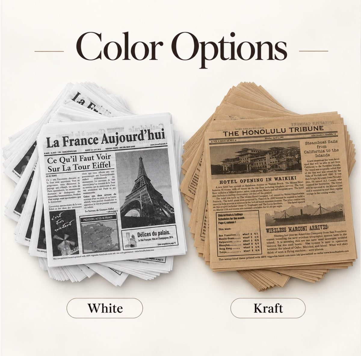 Acrylic Appetizer Cups Set with Vintage Newspaper Print Paper - Set of 20 - Pretty Party Boxx