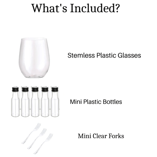 Acrylic Salad Cups with Mini Dressing Bottles & Forks - Set of 20 - Pretty Party Boxx