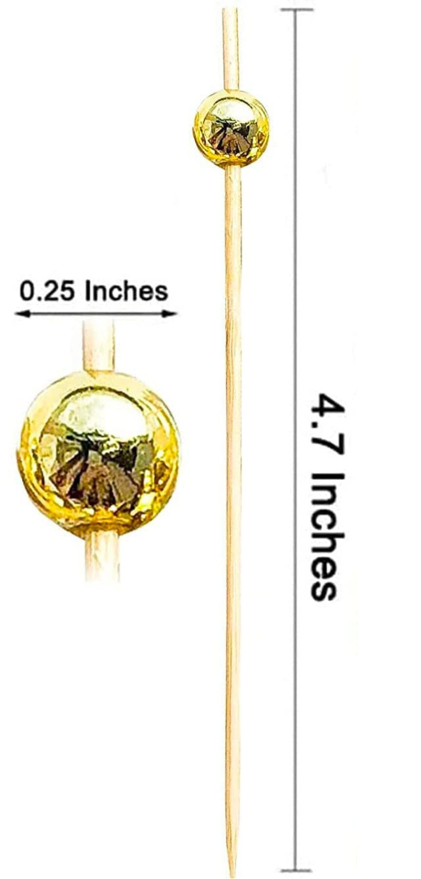 Gold Fancy Toothpicks – Elegant Appetizer & Charcuterie Picks - Pretty Party Boxx