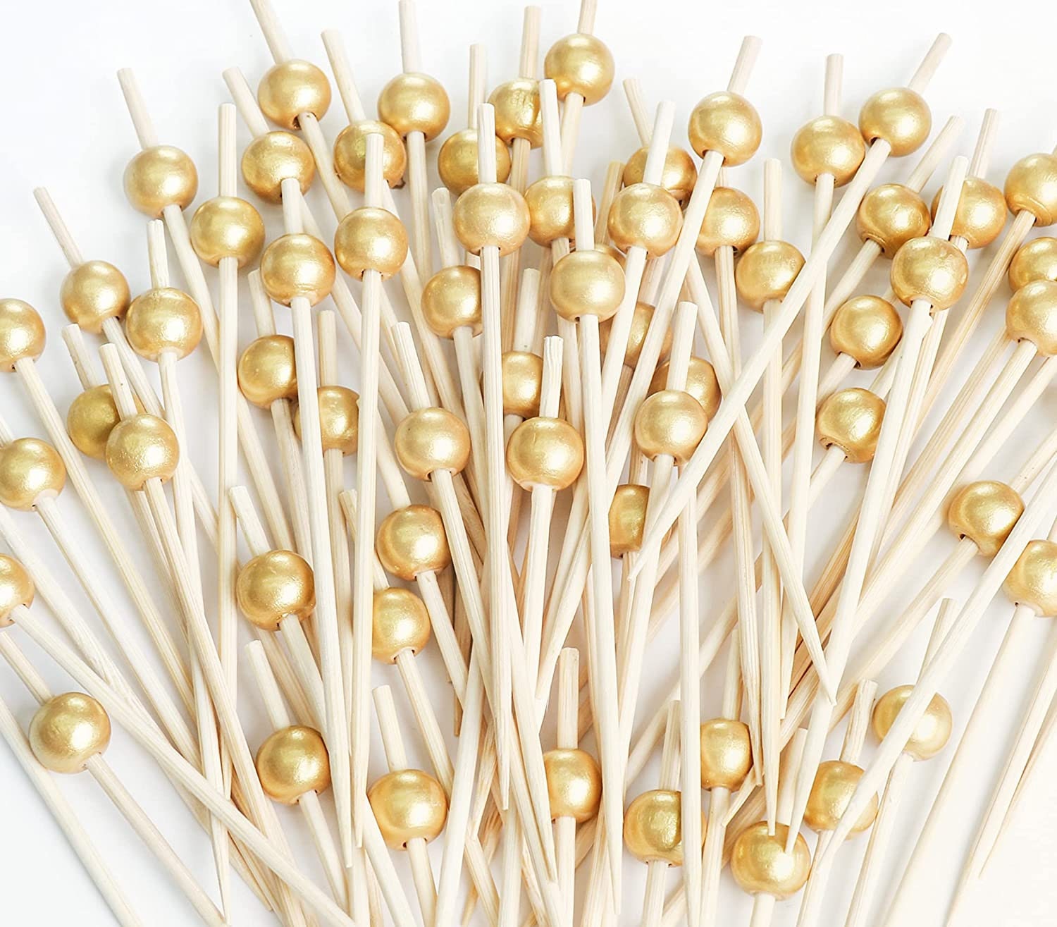 Gold decorative toothpicks for charcuterie boxes and grazing tables