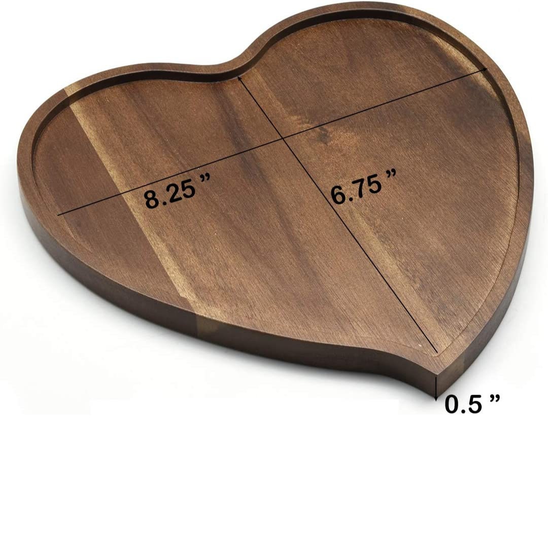 Size of heart shaped charcuterie board.