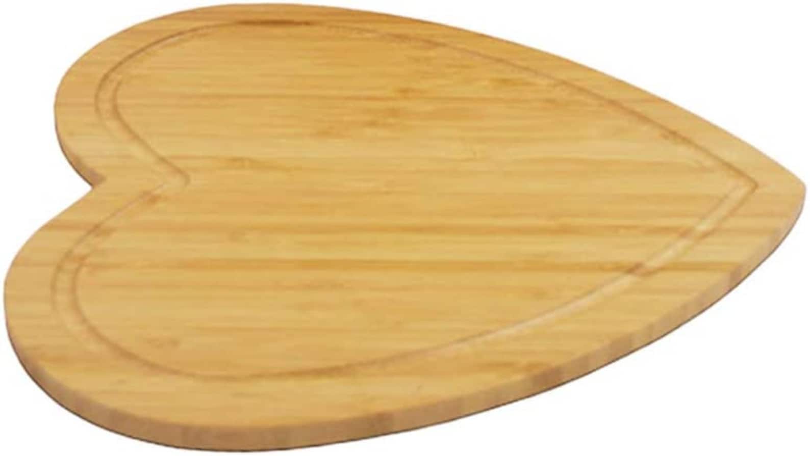 Charcuterie serving set with bamboo heart board and fancy toothpicks