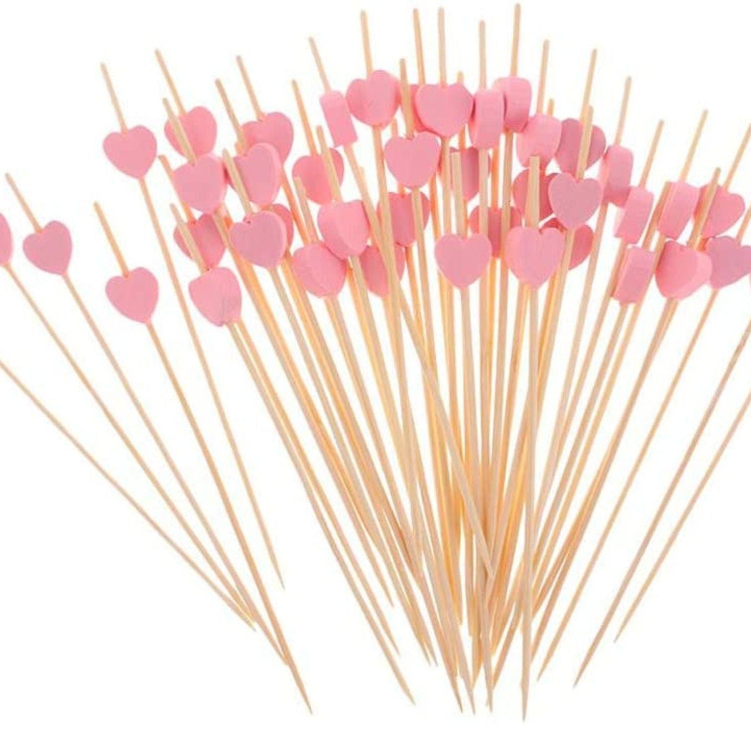 Set of 20 decorative heart-shaped fancy toothpicks for appetizers and charcuterie boards