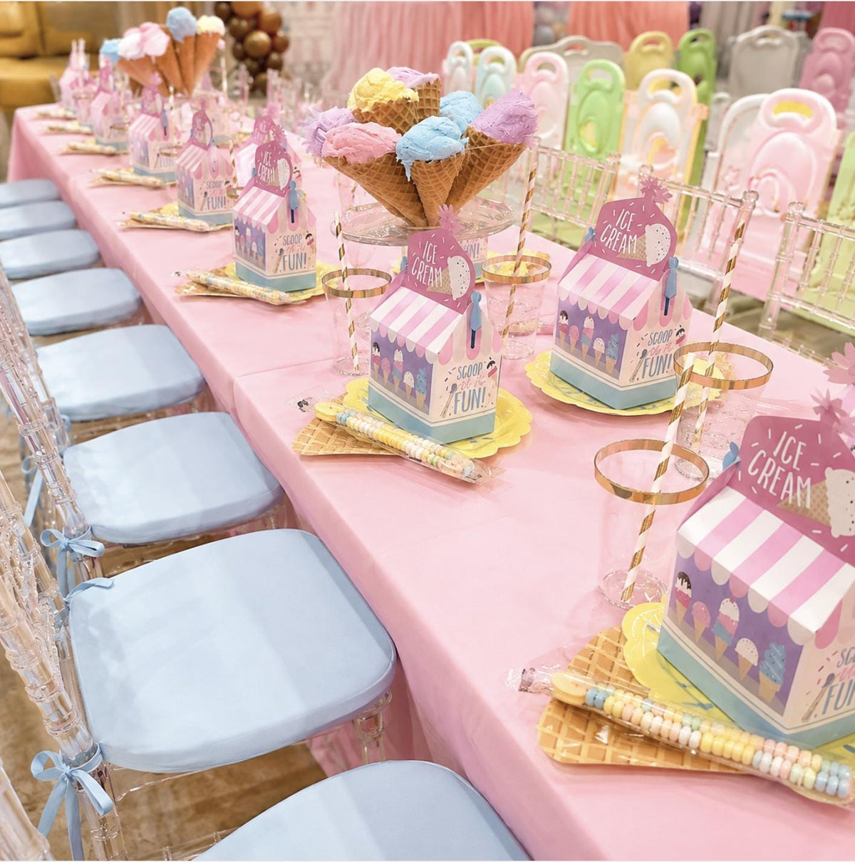 Set of 12 Ice Cream Party Favor Boxes – Pastel Ice Cream Truck, Goodie Boxes for Kids’ Birthday Parties - Pretty Party Boxx