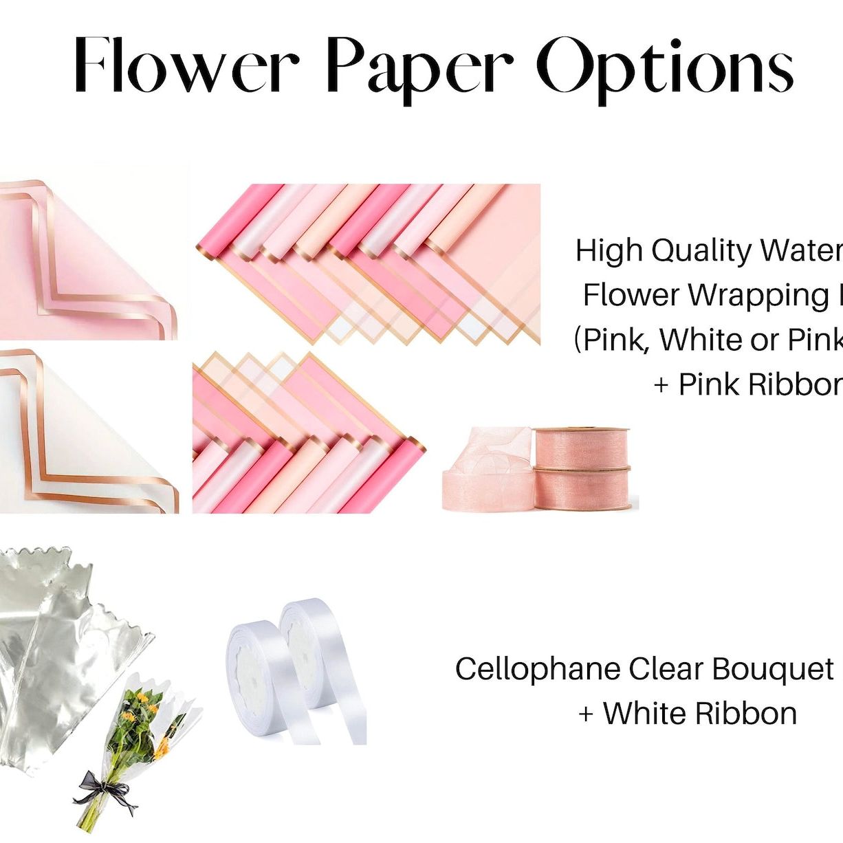 Kraft flower sign picks used to label flower types on a DIY flower bar setup.