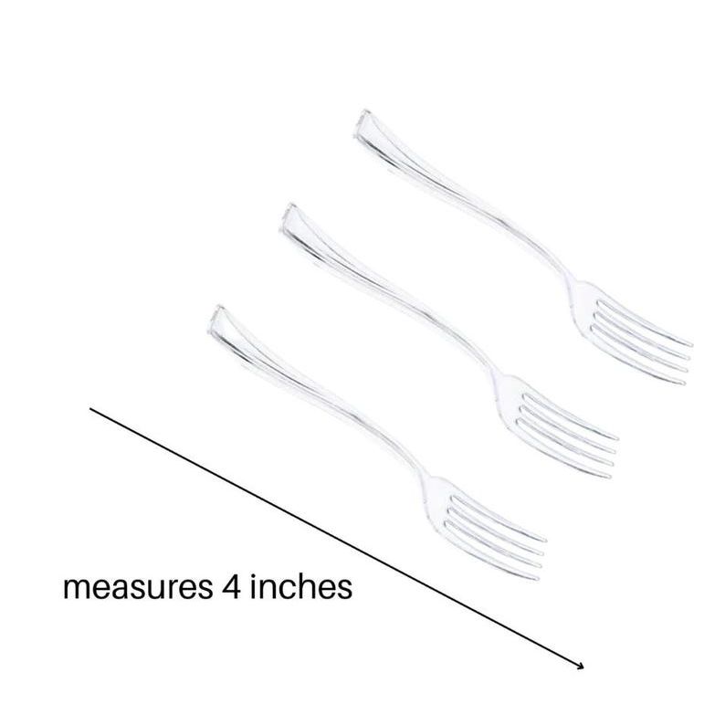 Clear 4-inch mini forks included with acrylic sphere cups set