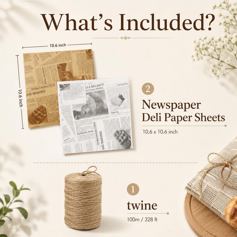 Newspaper Wrapping Paper for Sandwiches - Vintage Deli Sandwich Wrapping Paper Sheets - Pretty Party Boxx
