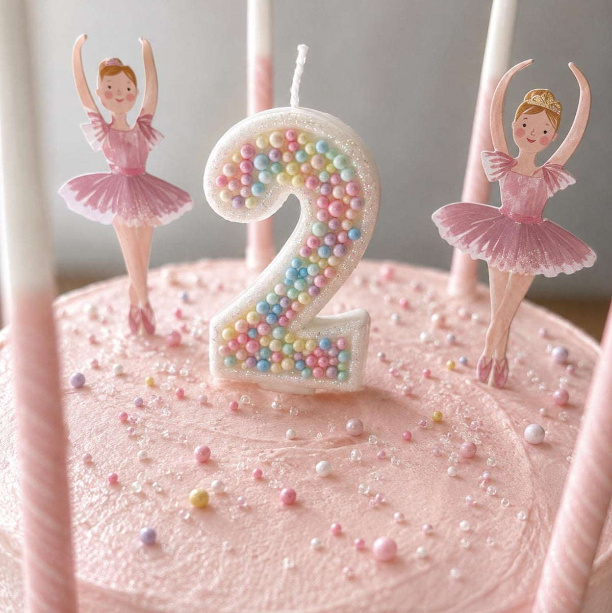 Pastel Birthday Number Candle – Sparkle Cake Topper for Girls’ Birthday Parties & Celebrations - Pretty Party Boxx