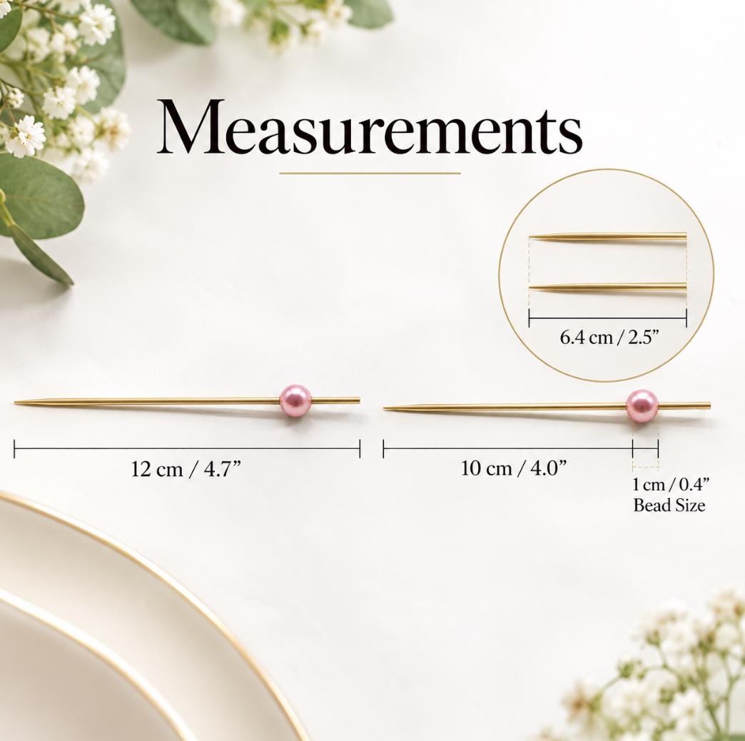 Set of 25 Pink Fancy Toothpicks – Decorative Appetizer Picks for Charcuterie, Parties & Events - Pretty Party Boxx