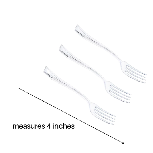 Mini forks for salad cups for events and parties.