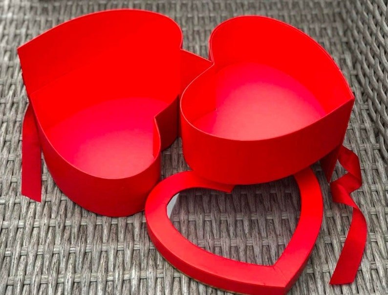 2 - Layer Heart Shaped Gift Box with Toothpicks – Pink or Red Charcuterie, Dessert & Flower Box - Pretty Party Boxx