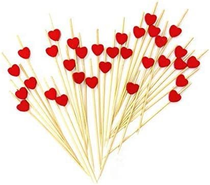 Heart Shaped Fancy Toothpicks – Bamboo Appetizer Picks for Charcuterie - Pretty Party Boxx