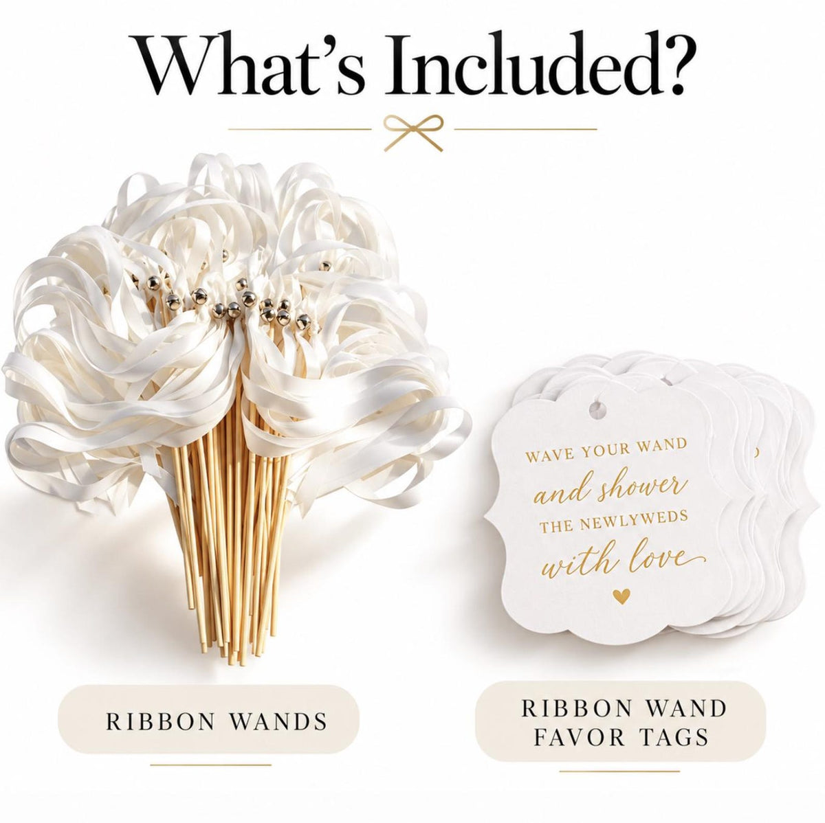Ribbon Wedding Farewell Wands – Set of 25 Decorative Send - Off Ribbons for Weddings & Celebrations - Pretty Party Boxx