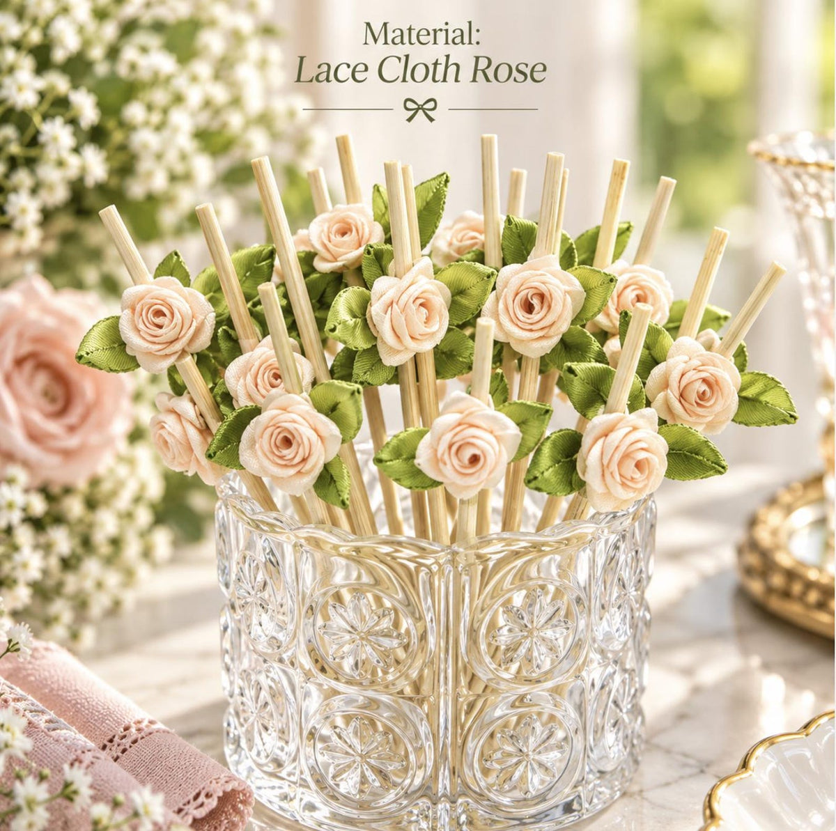 Set of 20 Rose Charcuterie Toothpicks – Floral Appetizer & Dessert Picks for Weddings & Parties - Pretty Party Boxx