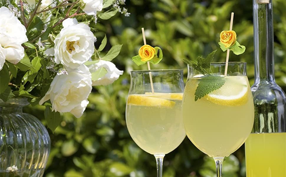 Set of 20 Rose Charcuterie Toothpicks – Floral Appetizer & Dessert Picks for Weddings & Parties - Pretty Party Boxx