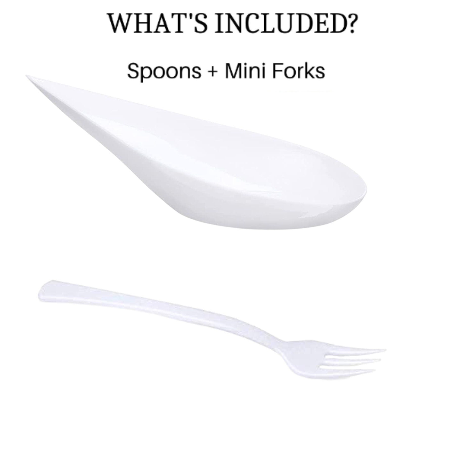 Set of tasting spoons and mini forks.