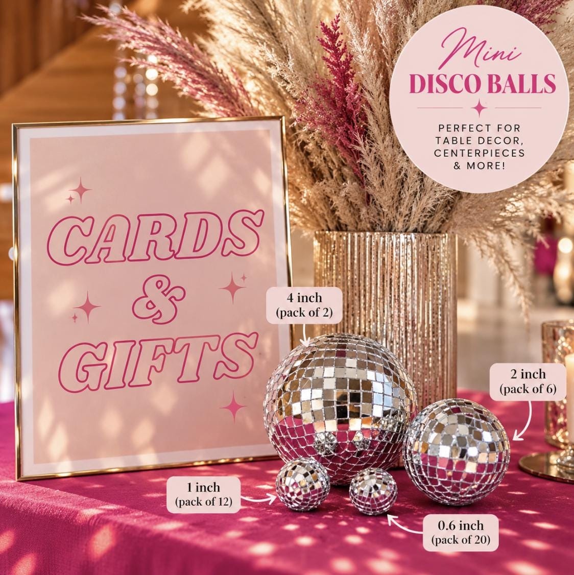 Silver Mirror Disco Ball Set – Hanging Party Decorations in Assorted Sizes - Set of 2 - Pretty Party Boxx